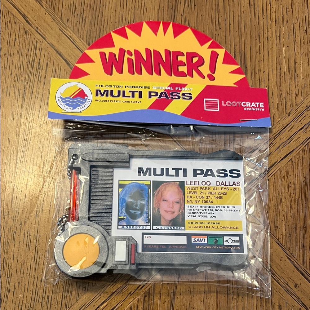 Brand New! Multi Pass - Leeloo Dallas Loot Crate Exclusive